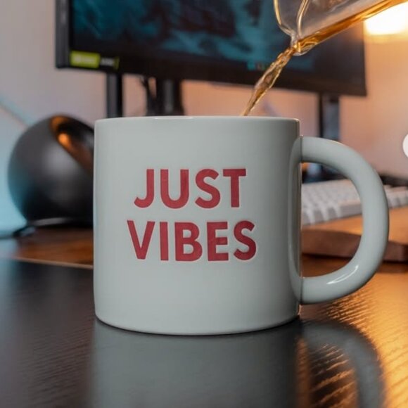 Room Essentials  "Just Vibes" Ceramic 16oz Mugs, Set of 2 - Picture 3 of 9